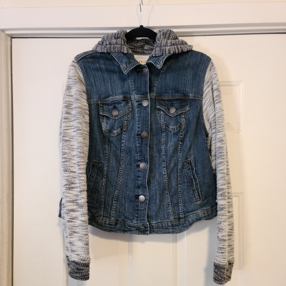 Torrid Jean jacket with knit sleeves